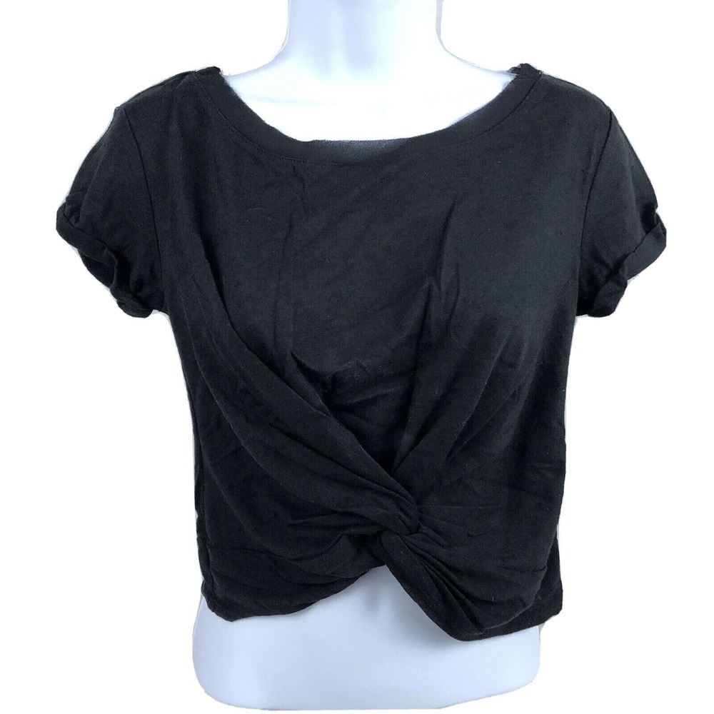 Free People Movement Size XS Run In The Sun Black‎ Combo Twist Front T-Shirt